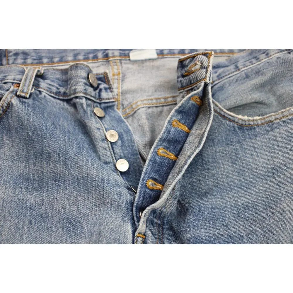 Levi's 501 Jeans Mens 38 X 30 Blue Denim 100% Cotton Button‎ Fly Straight Leg